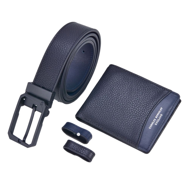 Tumbled Leather Wallet Tumbled Belt Gift Set
